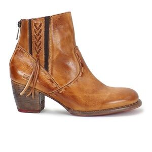 BED|STU Celestine Pecan Rustic Leather Booties Size 9